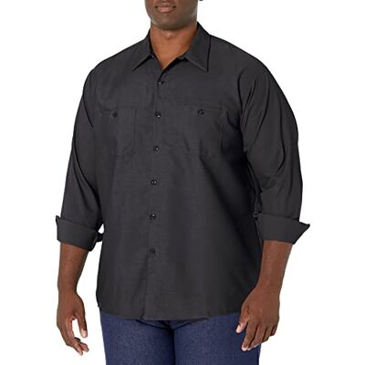 Red Kap industriell långärmad arbetsskjorta för män, Svart, 3XL (tall) Red Kap industriell långärmad arbetsskjorta för män, Svart, 3XL (tall)
