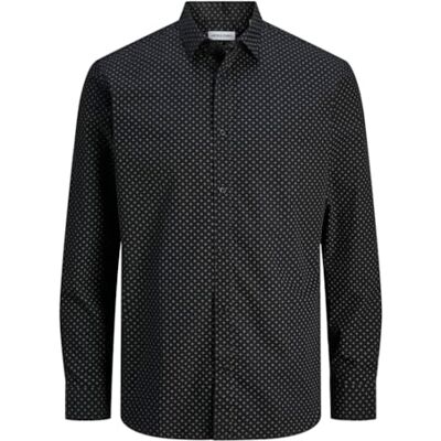 JACK & JONES herrskjorta, Black/Aop: ditsy Aop S24, S JACK & JONES herrskjorta, Black/Aop: ditsy Aop S24, S