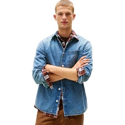 Tommy Jeans Herr LS Regular Denim Skjorta DM0DM22121, Denim, XL, Denim (denim medium 01), XL Tommy Jeans Herr LS Regular Denim Skjorta DM0DM22121, Denim, XL, Denim (denim medium 01), XL