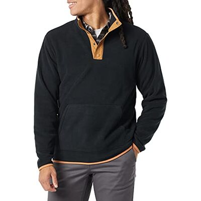 Amazon Essentials Men's Polar fleecejacka med knäppning fram, Svart Kamelbrun Färgblock, XL Amazon Essentials Men's Polar fleecejacka med knäppning fram, Svart Kamelbrun Färgblock, XL