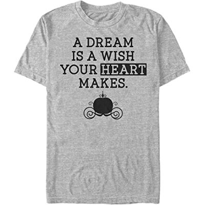 Disney Unisex Cinderella-Dream Wish Organic Short Sleeve T-shirt, Melange Grey, M, Melange grå, M Disney Unisex Cinderella-Dream Wish Organic Short Sleeve T-shirt, Melange Grey, M, Melange grå, M