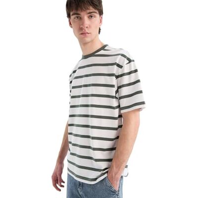 DeFacto Basic T-shirt för män – klassisk t-shirt för män Green XS, Greeen, XS DeFacto Basic T-shirt för män – klassisk t-shirt för män Green XS, Greeen, XS