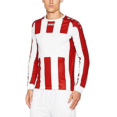 JAKO Milan långärmad tröja för män white/sports red S JAKO Milan långärmad tröja för män white/sports red S