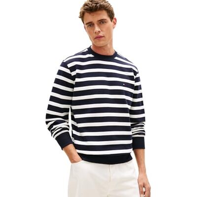 Tommy Hilfiger herr Ess Terry Block Stp Sweatshirt Mw0Mw41352, blå, XXL Tommy Hilfiger herr Ess Terry Block Stp Sweatshirt Mw0Mw41352, blå, XXL