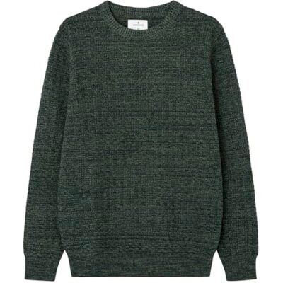 Springfield Överväg PRETWISTED Structure Pullover 5GG med dekorativ lappetikett, grön, XL Springfield Överväg PRETWISTED Structure Pullover 5GG med dekorativ lappetikett, grön, XL