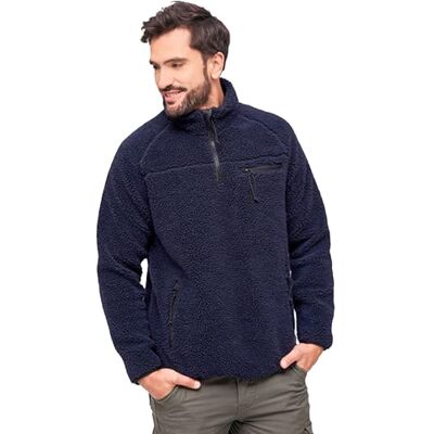 Brandit Teddyfleece Troyer vintertröja med fleecefoder jakt utomhus plysch, marinblå, XXL Brandit Teddyfleece Troyer vintertröja med fleecefoder jakt utomhus plysch, marinblå, XXL