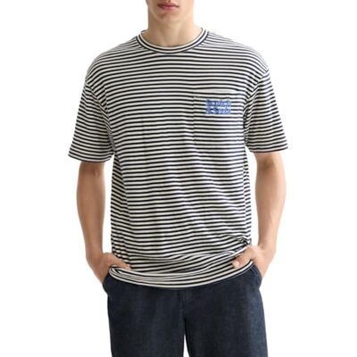 Scotch & Soda mäns Double Face Jersey ficka T-shirt, Kombo B Vit/Marinblå 410, M Scotch & Soda mäns Double Face Jersey ficka T-shirt, Kombo B Vit/Marinblå 410, M