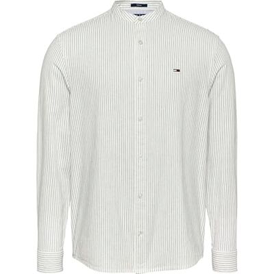 Tommy Jeans herr TJM LINEN MIX BND STP SHRT EXT L/S skjorta, vit, L, Vit (Ecru Stripes), L Tommy Jeans herr TJM LINEN MIX BND STP SHRT EXT L/S skjorta, vit, L, Vit (Ecru Stripes), L