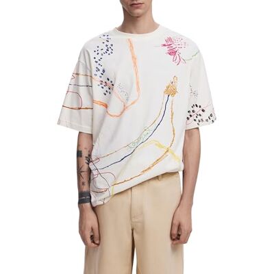 Desigual TS_JHON, 1001 rå, S, Vit, S Desigual TS_JHON, 1001 rå, S, Vit, S