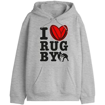 REPUBLIC OF CALIFORNIA "I Love Rugby" UXREPCZSW027 Sweatshirt för män, grå melange, storlek XXL, Melange grå, S REPUBLIC OF CALIFORNIA "I Love Rugby" UXREPCZSW027 Sweatshirt för män, grå melange, storlek XXL, Melange grå, S