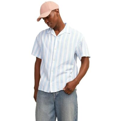 JACK & JONES JPRCCMONTANA Resort Shirt S/S SN, Palace blå/passform: avslappnad passform, L JACK & JONES JPRCCMONTANA Resort Shirt S/S SN, Palace blå/passform: avslappnad passform, L