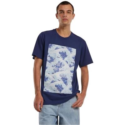 Herr The Art of Waves Tee T-shirt för män, bomull, normal passform, Lätt marinblå, XL Herr The Art of Waves Tee T-shirt för män, bomull, normal passform, Lätt marinblå, XL