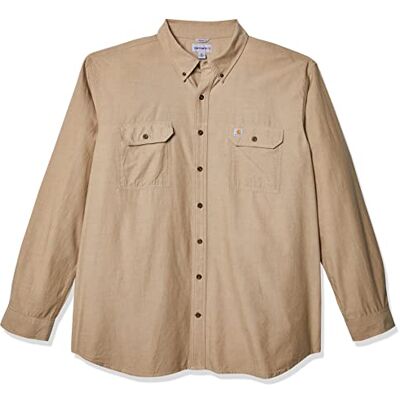 Carhartt Herr Original Fit Långärmad Arbete Utility Button Down-skjorta, Svart Chambray, M Carhartt Herr Original Fit Långärmad Arbete Utility Button Down-skjorta, Svart Chambray, M