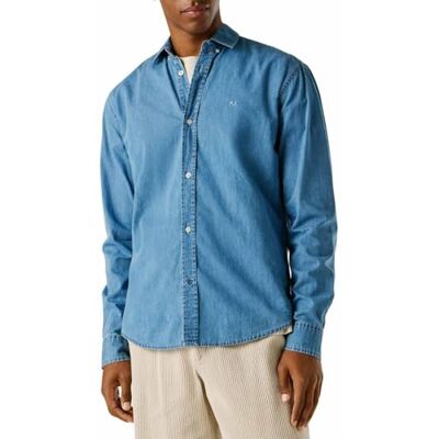 Pepe Jeans herr klassisk smal skjorta skjorta, blå (Denim-4C0), L, Blå (Denim-4c0), L Pepe Jeans herr klassisk smal skjorta skjorta, blå (Denim-4C0), L, Blå (Denim-4c0), L