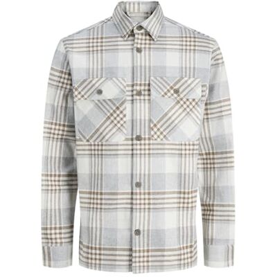 JACK & JONES Jprrayle Melange Check L/S Overshi Pls – plus size, Ermine, 5XL JACK & JONES Jprrayle Melange Check L/S Overshi Pls – plus size, Ermine, 5XL