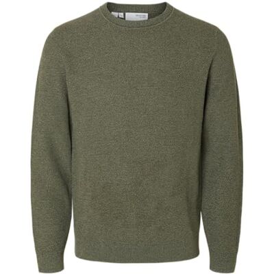 SELECTED HOMME SELECTED FEMME Slhross Ls Knit Structure Crew Neck Noos, Djup skog, XXL SELECTED HOMME SELECTED FEMME Slhross Ls Knit Structure Crew Neck Noos, Djup skog, XXL