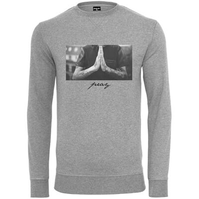 Tee herr Pray Crew neck sweatshirt, GRÅ, M Tee herr Pray Crew neck sweatshirt, GRÅ, M