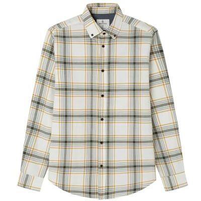 Springfield Checks Twill Shirt, vit, L för män Springfield Checks Twill Shirt, vit, L för män