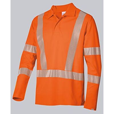 BP 2133-261-85-XS tygblandning långärmad unisex-poloskjorta, polokrage med dolt tryckknapp, 50% bomull/50% polyester, varningorange, XS storlek BP 2133-261-85-XS tygblandning långärmad unisex-poloskjorta, polokrage med dolt tryckknapp, 50% bomull/50% polyester, varningorange, XS storlek