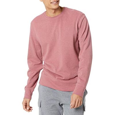Amazon Essentials Herr långärmad lätt fransk frotté rund hals, rosa, Small Amazon Essentials Herr långärmad lätt fransk frotté rund hals, rosa, Small