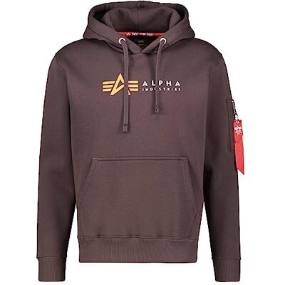 Alpha Industries Alpha Label Hoody Huvtröja Sweat med huva för män Hunter Brown Alpha Industries Alpha Label Hoody Huvtröja Sweat med huva för män Hunter Brown