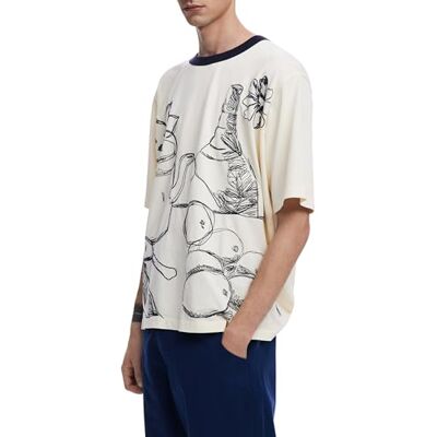 Desigual Herr topp 1 färg 1001 rå L, Vit, L Desigual Herr topp 1 färg 1001 rå L, Vit, L