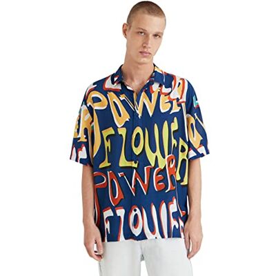 Desigual T-shirt för män, blå, XL Desigual T-shirt för män, blå, XL