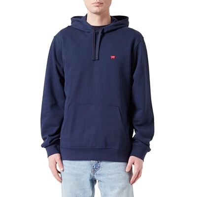 Wrangler Herr tecken på huvtröja med huva, marinblå, XXL Wrangler Herr tecken på huvtröja med huva, marinblå, XXL
