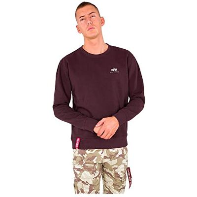 Alpha Industries Basic Small Logo-Sweatshirt för män Deep Maroon Alpha Industries Basic Small Logo-Sweatshirt för män Deep Maroon