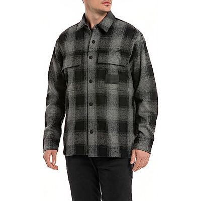 Replay Herrskjorta, 010 svart/mörkgrå, XS Replay Herrskjorta, 010 svart/mörkgrå, XS