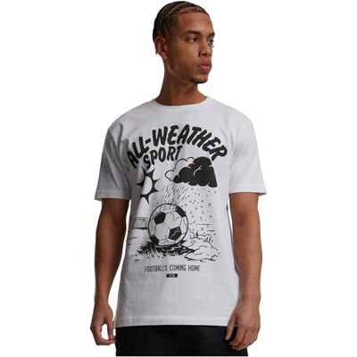 MERCHCODE Herr T-shirt fotboll kommer hem all Weather Sports Tee normal passform, bomull 100%, XXL, Vit, XXL MERCHCODE Herr T-shirt fotboll kommer hem all Weather Sports Tee normal passform, bomull 100%, XXL, Vit, XXL
