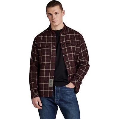 G-STAR RAW Herr unisex bomberkrage övertröja jacka, Flerfärgad (Dk Fig Dash Check D20662-d406-g086), M G-STAR RAW Herr unisex bomberkrage övertröja jacka, Flerfärgad (Dk Fig Dash Check D20662-d406-g086), M