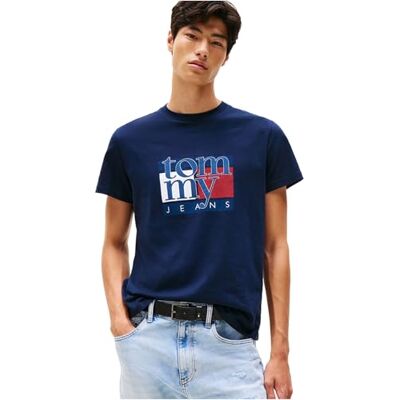 Tommy Jeans herr TJM Slim RWB flagga TEE EXT DM0DM21977, blå, XS, Blå (mörk natt marinblå), XS Tommy Jeans herr TJM Slim RWB flagga TEE EXT DM0DM21977, blå, XS, Blå (mörk natt marinblå), XS