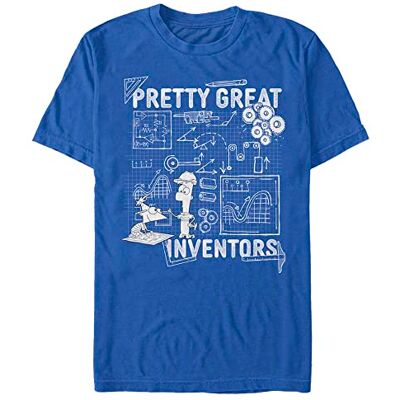 Disney Unisex Phineas And Ferb Really Great Inventors Schematics Organic kortärmad T-shirt, Ljusblå, XXL Disney Unisex Phineas And Ferb Really Great Inventors Schematics Organic kortärmad T-shirt, Ljusblå, XXL