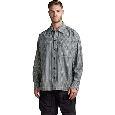 G-STAR RAW Herr boxy Fit långärmad skjorta, flerfärgad (finsydd Deck Stripe D322-D850), XS, Flerfärgad (nötad Deck Stripe D322-d850), XS G-STAR RAW Herr boxy Fit långärmad skjorta, flerfärgad (finsydd Deck Stripe D322-D850), XS, Flerfärgad (nötad Deck Stripe D322-d850), XS