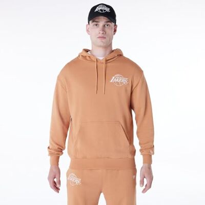 Los Angeles Lakers New Era NBA LE överdimensionerad huvtröja mörk beige Los Angeles Lakers New Era NBA LE överdimensionerad huvtröja mörk beige