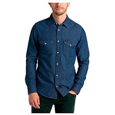 Lee Herrskjorta regular western, Mellansten, XL plus size Lee Herrskjorta regular western, Mellansten, XL plus size