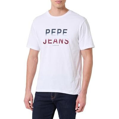 Pepe Jeans herr M säsong logo III t-shirt, vit (vit), M, Vit (vit), M Pepe Jeans herr M säsong logo III t-shirt, vit (vit), M, Vit (vit), M