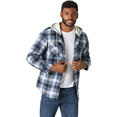 Wrangler Authentics Wrangler Originals långärmad, quiltad och fodrad flanellskjortjacka med huva för herrar, 3XL Wrangler Authentics Wrangler Originals långärmad, quiltad och fodrad flanellskjortjacka med huva för herrar, 3XL