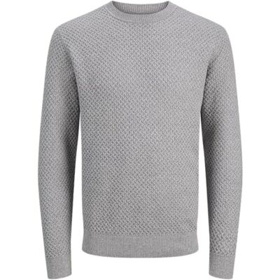 JACK & JONES Jprblubarkley stickad crew neck Ch, Kolgrå, XS JACK & JONES Jprblubarkley stickad crew neck Ch, Kolgrå, XS