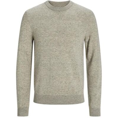JACK & JONES JACK&JONES JPRCCLAMBSWOOL stickad crew neck LN, Ljusgrå melange/detalj: twist, S JACK & JONES JACK&JONES JPRCCLAMBSWOOL stickad crew neck LN, Ljusgrå melange/detalj: twist, S