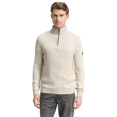 TOM TAILOR herrtröja, 36943 – Offwhite Melange Multi Neps, S TOM TAILOR herrtröja, 36943 – Offwhite Melange Multi Neps, S