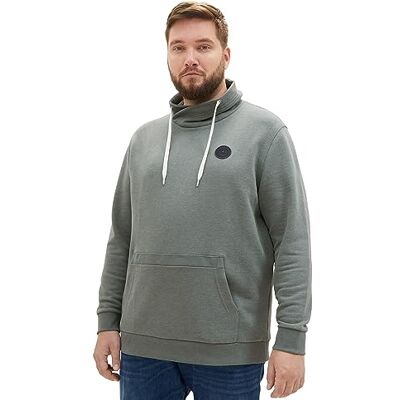 TOM TAILOR Plus sweatshirt för män, 30358 – Grön dammmelange, 4XL/Stor TOM TAILOR Plus sweatshirt för män, 30358 – Grön dammmelange, 4XL/Stor