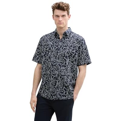 TOM TAILOR herrskjorta, 37341 – Marin Outline Flower Design, XXL TOM TAILOR herrskjorta, 37341 – Marin Outline Flower Design, XXL
