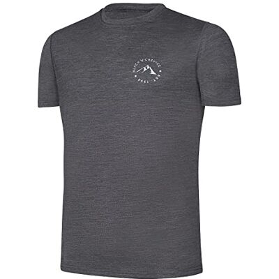 Black Crevice Merino T-shirt för män I högkvalitativ merinotröja I herr-t-shirt av 70% merinoull & 30% PES I temperaturreglerande t-shirt män I Mulesingfri skjorta för män, antracit, S Black Crevice Merino T-shirt för män I högkvalitativ merinotröja I herr-t-shirt av 70% merinoull & 30% PES I temperaturreglerande t-shirt män I Mulesingfri skjorta för män, antracit, S