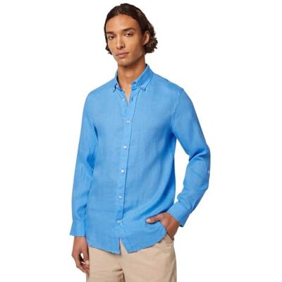 Scotch & Soda Seasonal Core – regular fit linne skjorta, Aqua Blue 410, L Scotch & Soda Seasonal Core – regular fit linne skjorta, Aqua Blue 410, L