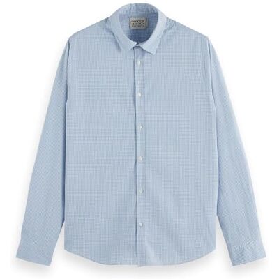 Scotch & Soda Seasonal Essentials Poplin Checked Shirt, Blue Check 6096, S Scotch & Soda Seasonal Essentials Poplin Checked Shirt, Blue Check 6096, S
