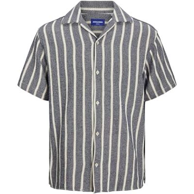 JACK & JONES Jorcoba Stripe Resort Shirt Ss Sn, Ocean Cavern, S JACK & JONES Jorcoba Stripe Resort Shirt Ss Sn, Ocean Cavern, S