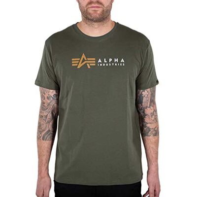 Alpha Industries Alpha Label T-shirt för män Dark Olive Alpha Industries Alpha Label T-shirt för män Dark Olive