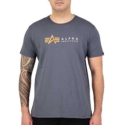 Alpha Industries Alpha Label T-Shirt För Herrar Greyblack Alpha Industries Alpha Label T-Shirt För Herrar Greyblack